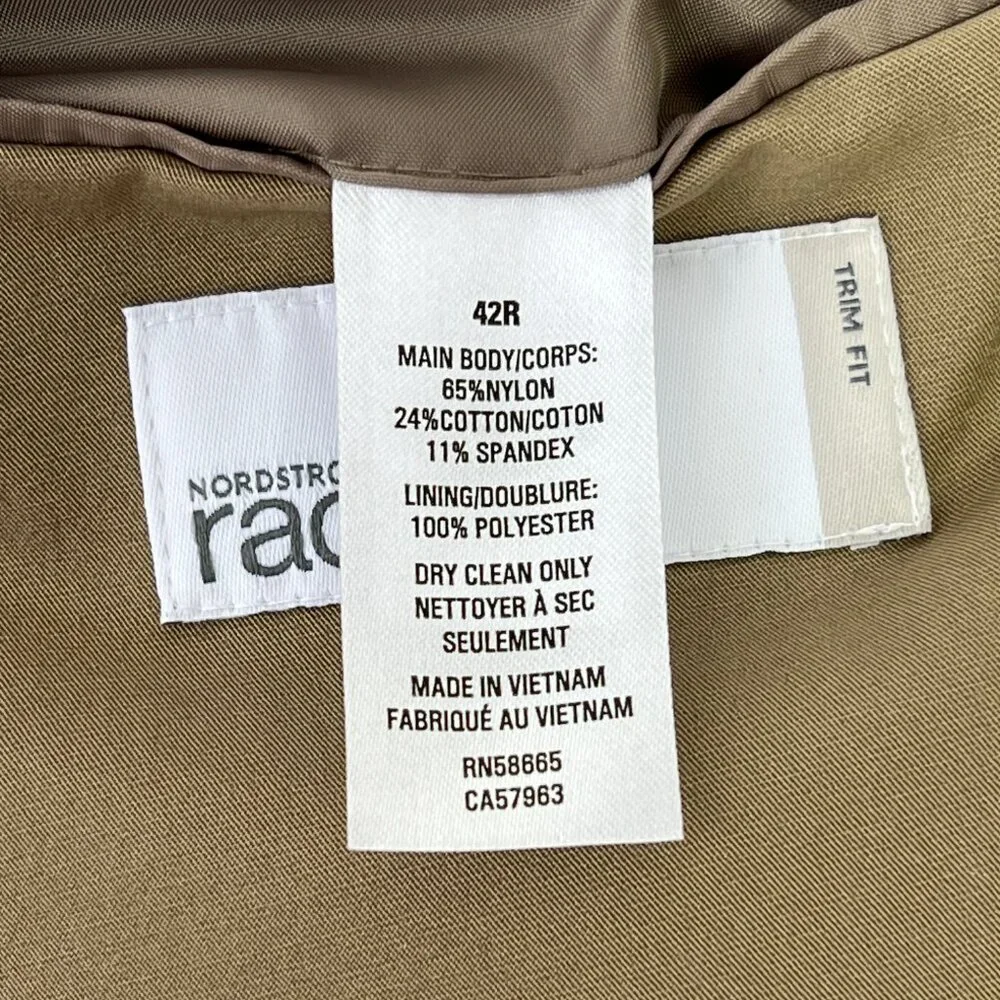 Nordstrom Rack Men's Tan Cotton/Spandex Lightweight Stretchy Sport Coat Size 42R - Picture 10 of 12